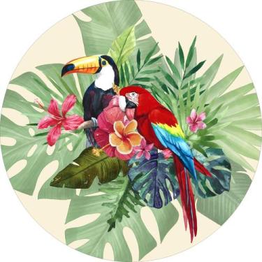 Imagem de Painel de Tecido Sublimado Redondo Tucano e Arara Tropical c/ Elástico