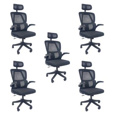 Imagem de Kit 5 Cadeiras de Escritório Oficial Legacy Preto