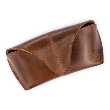 Imagem de Porta Óculos/case/estojo Com alça para Cinto Couro Legítimo Cor Marrom