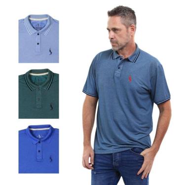 Imagem de Kit 4 Camisa Polo Masculina Elegante Dia a Dia Piquet-Masculino