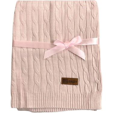 Imagem de Manta Tricot Bebê 75x100 Super Macia Rosa