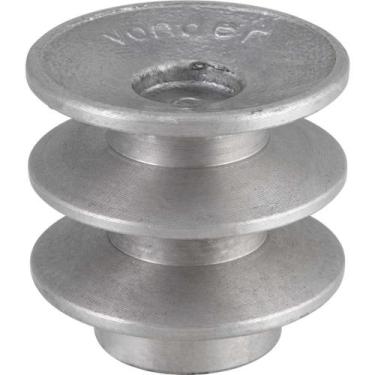 Imagem de Polia de Alumínio 2 Canais, Perfil B, 60 mm, sem Furo Vonder