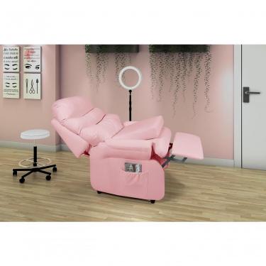 Imagem de Poltrona Reclinável Barão Papai Mamãe Com Assento De Elevação Corano Rosa Império Estof...