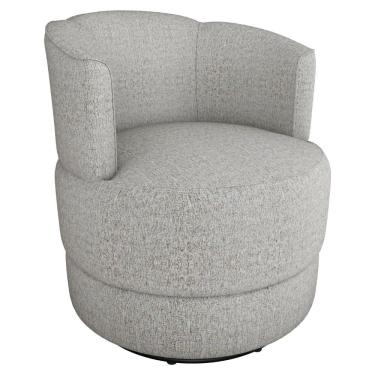 Imagem de Poltrona Giratória Marselha Plano Milenum Linho Misto Palha Milani Movelaria