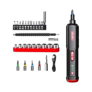 Imagem de Mini Parafusadeira Elétrica Sem Fio Multifuncional: Kit De Ferramentas