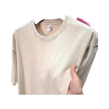 Imagem de Camisetas Masculinas Oversized Vintage De Algodão Lavado Para O Verão,