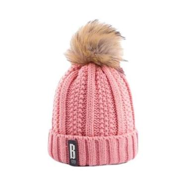 Imagem de Gorro De Lã Feminino Para Inverno Com Forro De Pelúcia E Pompom, Quent
