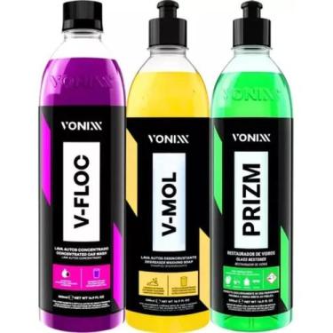 Imagem de Kit Shampoo Automotivo Neutro Vonixx V-Floc V-Mol Prizm 500m - Congrat