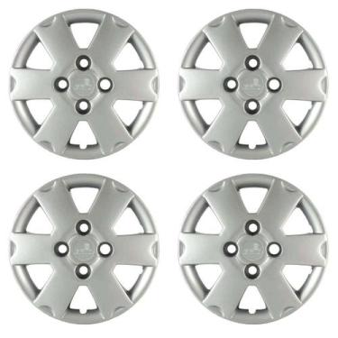 Imagem de Jogo Calota Aro 13 GM Celta e Corsa Cubo Baixo Prata - Grid Calotas