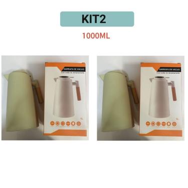 Imagem de Garrafa Térmica de Água 1 Litro com Termômetro LED em Polipropileno e Vidro para Chás e Café Preta OEM