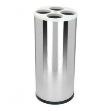 Imagem de Lixeira de Copo Plástico Aço Inox com Tampa Plástica Dispensador de Copos Inox Higipack