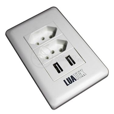 Imagem de Tomada de Parede com USB Modelo Luxo Dupla 10A para Recarregar Dispositivos Móveis Via USB Bivolt Branco Smart Bracelet