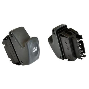 Imagem de Tecla Acionadora do Vidro Elétrico Simples F103 com 6 Pinos Grafite para Renault Clio II Grand Scénic Mégane Scénic