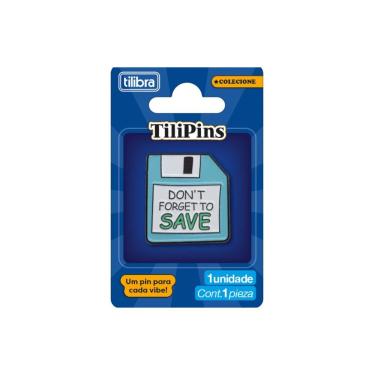 Imagem de Pin de Metal Tilibra Tilipins Modelo 16 com Acabamento Brilhante e Travamento Seguro 2,...