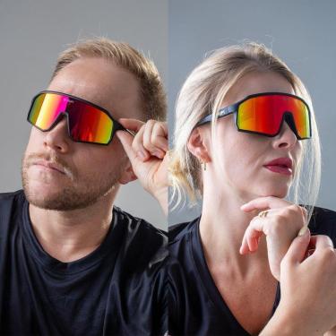 Imagem de Óculos HUPI Edge Preto Lente Vermelho Espelhado-Unissex