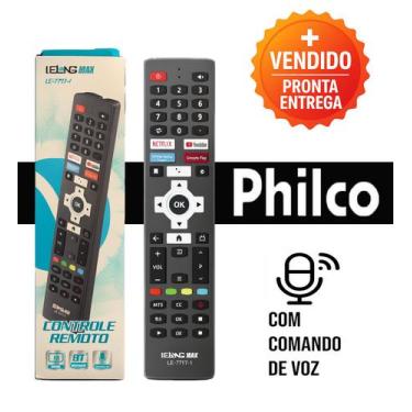 Imagem de Controle Remoto Smart TV 4k Compativel Philco Comando De Voz Teclas St
