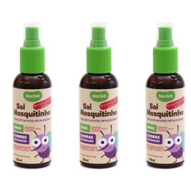 Imagem de Repelente Infantil Hipoalergânico Sai Mosquitinho Bioclub Kit com 3