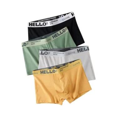 Imagem de Cuecas Boxer De Algodão plus Size Para Homens, 4 Peças, Lingerie Sexy 