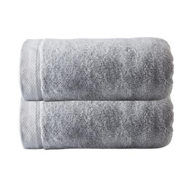 Imagem de Kit 2 Toalhas de Rosto Star Cotton 48x90CM 100% Algodão 430g-m2 Alta Absorção Cinza Kacyumara
