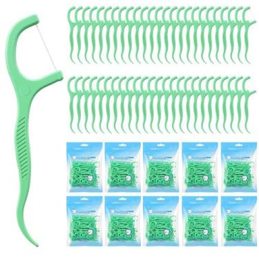 Imagem de Palitos de Fio Dental Wanmu 2400 unidades Verde Fácil de Segurar