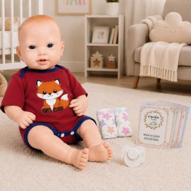 Imagem de Boneco Reborn Masculino Realista Infantil Corpo Silicone - Cegonha Reb