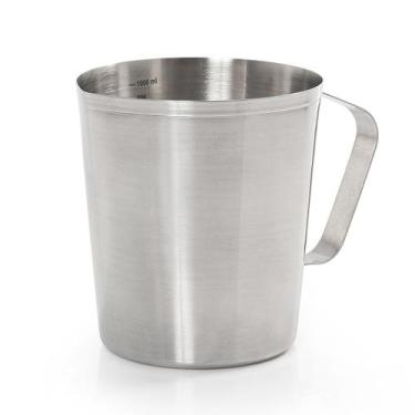 Imagem de Jarra Aço Inox com Medidor 1 Litro Suco Água Gourmet Mix