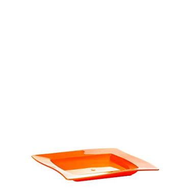 Imagem de Saladeira Moove Rasa Vemplast M 1 Litro Linha Tropical em Polipropileno - Laranja