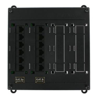 Imagem de Leviton 476TM-652 Painel de remendo de torção e montagem, 6 portas CAT 5e e 6 portas CAT 6