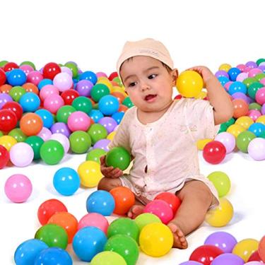 Imagem de Bolas de piscina – 100 peças de bola de oceano de plástico macio divertido para crianças, piscina de brinquedo, barraca de bolinhas, bolas de brincar para ambientes internos e externos (cor aleatória)