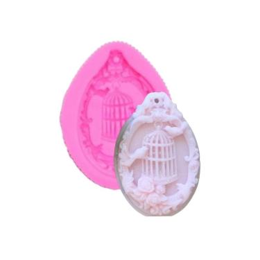 Imagem de Molde De Silicone Moldura, Gaiola, Pássaro