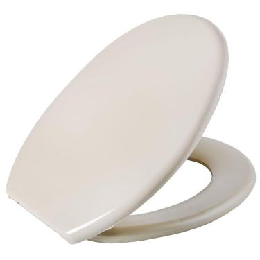 Imagem de Assento Sanitário Almofadado Banheiro Oval Bege Claro Astra