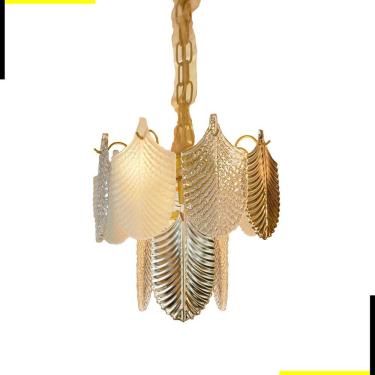 Imagem de Lustre Viena Dourado Cristal Folhas Ø30cm 3G9 | StarLux JY-10-PS-MG