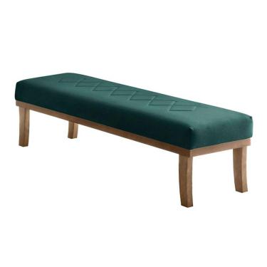 Imagem de banco 2 lugares theo veludo verde e  140 cm