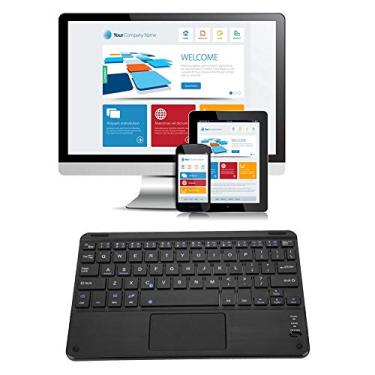 Imagem de Teclado Bluetooth Touchpad com capa, design de pés de tesoura teclado Bluetooth Touchpad economia de energia teclado Bluetooth teclado multifuncional com teclas completas e teclas de mídia FN