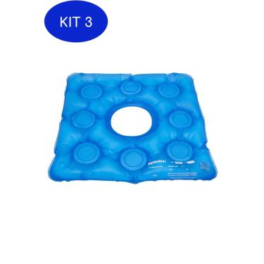 Imagem de Kit 3 Almofada Agua Quadrada Com Orifício Anti Escaras