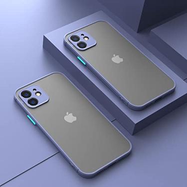 Imagem de Capa fosca para iphone 13 12 11 pro max xr xs x 10 7 8 plus se capa de armadura de silicone pára-choques de plástico rígido shell, cinza, para iphone 12
