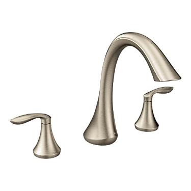 Imagem de Moen T943BN Eva Two-Handle High-Arc Roman Tub Faucet without Valve, Brushed Nickel