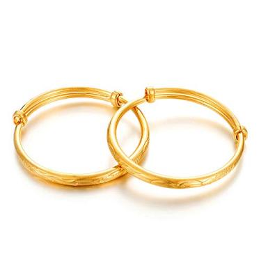 Imagem de Bracelete e braceletes ajustáveis expansíveis infantis banhados a ouro 18 K da Ethlyn 2 peças/lote