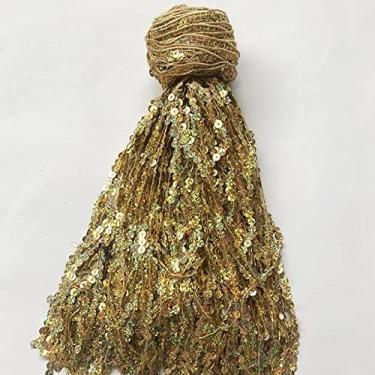 Imagem de 6,5 jardas 30 cm de largura glitter 7 mm lantejoulas borla franja aparar tecido de renda saias de dança de palco latino roupas acessórios diy, um