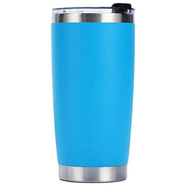 Imagem de Outty Copo Rambler de 590 ml, aço inoxidável, isolado a vácuo com tampa MagSlider e Canudo, Céu azul