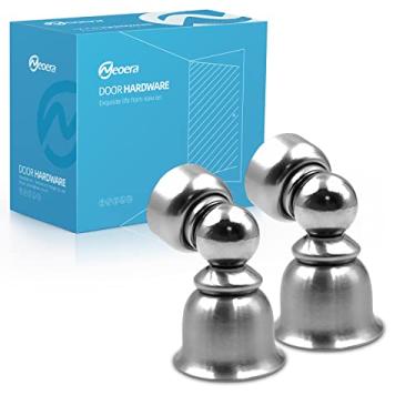 Imagem de Neoera Parada magnética de porta ultra curta, tampa de porta pequena forte trava de porta magnética para porta de espera aberta, feita de aço inoxidável, antiferrugem, resistente para vários tipos de porta, montagem em parede e chão pacote com 2