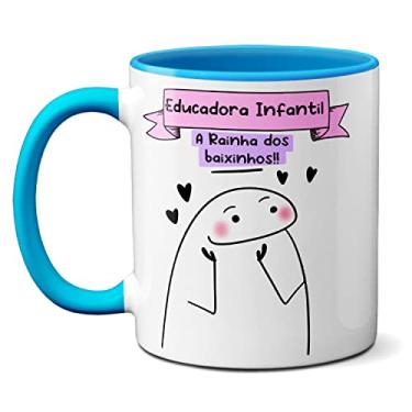 Imagem de Caneca Educadora Infantil Rainha Dos Baixinhos Fofa Criativa (Azul)