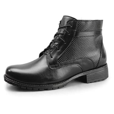 Imagem de Coturno Pierrô feminino salto baixo couro legítimo cor preto Tamanho:35;Cor:Preto;Genero:Feminino