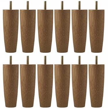 Imagem de Kit 12 Pés Para Cama Solteiro 12cm Pé Cama Box Em Madeira