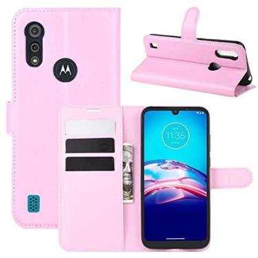 Imagem de Capa Capinha Carteira 360 Para Motorola Moto E6s Tela de 6.1" Polegadas Case Couro Flip Wallet Anti Impacto - Danet (Rosa)