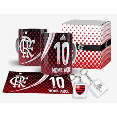 Imagem de Caneca time do Flamengo personalizada com nome Caixinha + - Mod.3