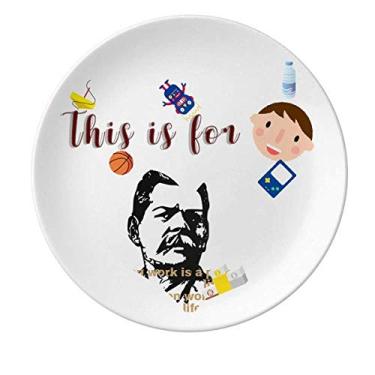 Imagem de Gorky Russian Writer Spirit Prato de Porcelana Redondo, Prato de Jantar Masculino