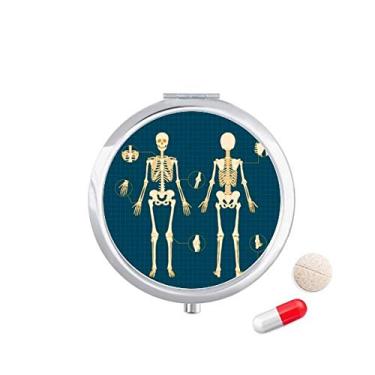 Imagem de Caixa de armazenamento de medicamentos com ilustração de esqueleto humano, caixa de armazenamento de medicamentos