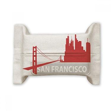 Imagem de Bolsa de linho de algodão com contorno da cidade de São Francisco America