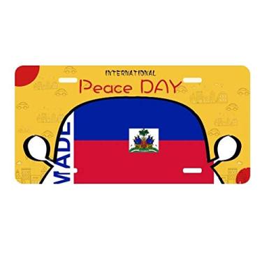 Imagem de DIYthinker Placa de licença Made in Haiti Country Love para decoração de carro, dia da paz